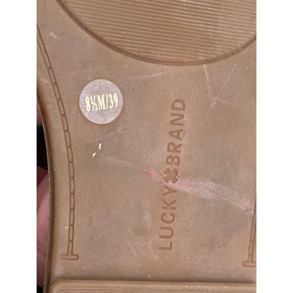 Lucky Brand Black Leather Strappy Flat Sandals Womens Size 8.5M, 39 - Picture 8 of 10